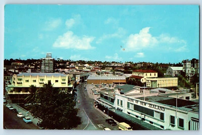 Suva Fiji Postcard Showing Shopping and Commerical Areas in Foreground c1950's - Image 1 of 2