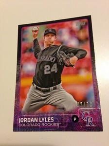 2015 Topps Mini Black Parallel Jordan Lyles Rockies 72 #’d /10 Low S&H