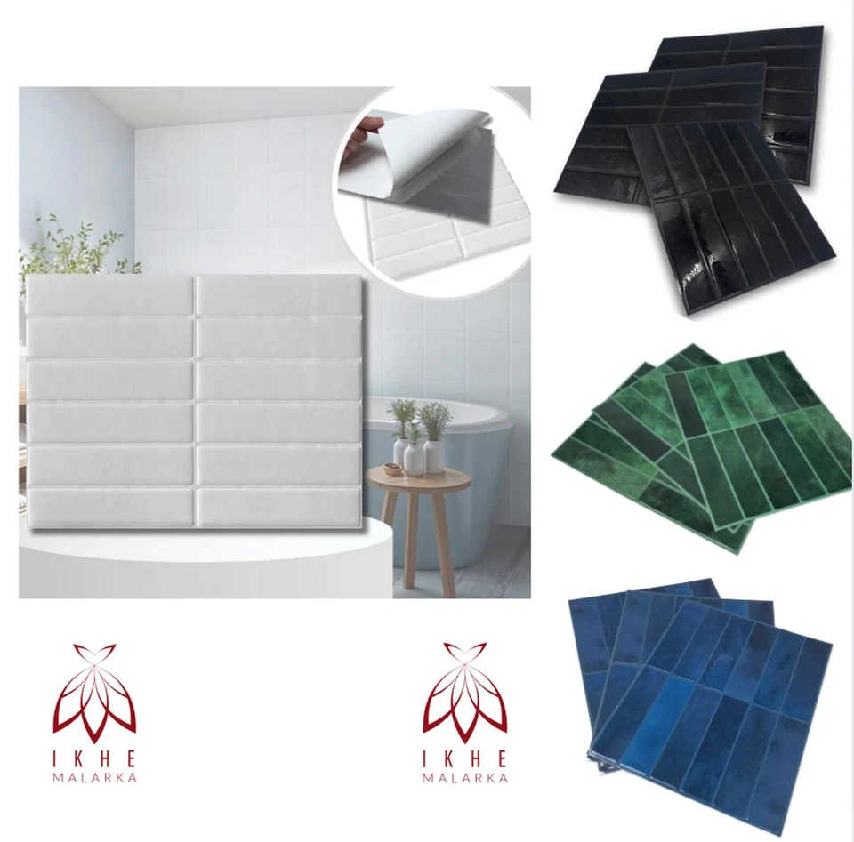 3D Wandpaneel Fliesen 23x29cm selbstklebend wasserdicht PVC Kunststoff Aufkleber - Bild 1 von 1