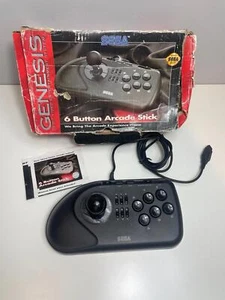 Sega Genesis Official 6 Button Arcade Stick Controller MK-1627 Black Tested - Picture 1 of 9