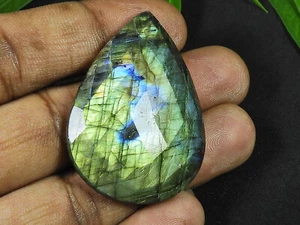 33X45X7MM AAA Multi Labradorite Pear Faceted Cut Loose Gemstone 86Cts. - Picture 1 of 8