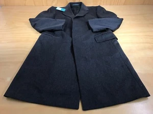 MEN'S GUCCI CLASSIC GG PEACOAT TRENCHCOAT JACKET COAT DARK GREY BLACK LARGE - Picture 1 of 4