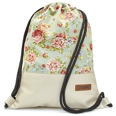 Leon By Bers Premium Turnbeutel Rucksack 35x45cm "ROSE HELLBLAUPU PERLMUTT" - Bild 1 von 4