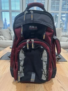 RICARDO BEVERLY HILLS RBH SPORT 22" ROLLING BACKPACK MAROON & BLACK WORK & PLAY - Picture 1 of 16