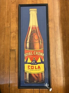 Vintage 1930 Royal Crown RC Cola Soda Bottle Cardboard Sign NEHI BOTTLING CO AD - Picture 1 of 13