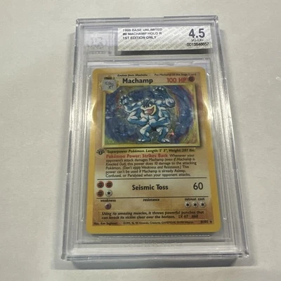 Machamp Pokémon 1999 Base Set 1st Ed 8/102 HOLO  VG/EX+  Grade BGS 4.5 - Image 1 of 2