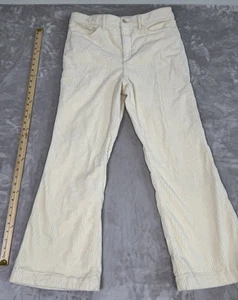 Lauren Conrad Wide Ribbed Corduroy Pants Women's Size Ivory High Rise Flare - Picture 1 of 7