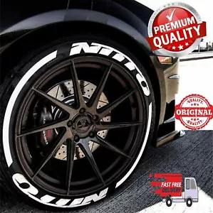 Kit de calcomanías de letras de neumáticos permanentes NITTO + RAYAS 14""-22"" 25 mm - Imagen 1 de 2