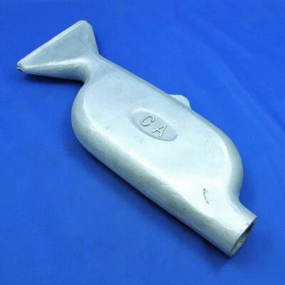 Cast Aluminium Exhaust silencer/fishtail: Brooklands Pattern, Cars or Motorbikes - Image 1 of 2