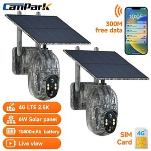 2* 4G LTE Überwachungskamera 360° Kamera PIR Wildkamera mit SIM Karte Solarpanel - Bild 1 von 13