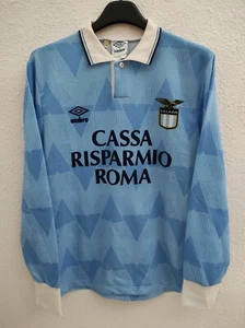 SS LAZIO 1989-1990 long sleeves camiseta shirt trikot maillot maglia M - Picture 1 of 5