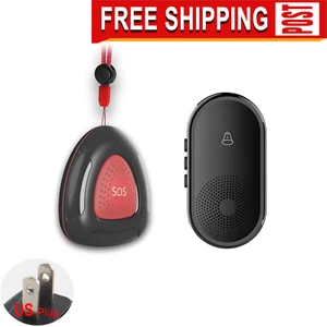 Caregiver Pager Wireless SOS Call Bell Alert Button for Seniors/Elderly/Patients - Picture 1 of 8