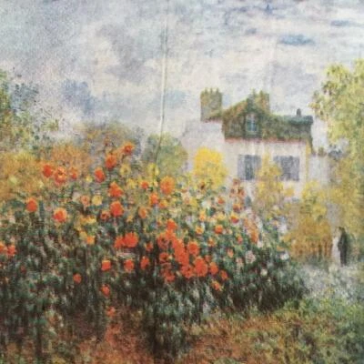 PAPER NAPKINS / SERVIETTES PACK 20 MONET GARDEN AT ARGENTEUIL AKA DAHLIAS 3 PLY - image 1 of 3