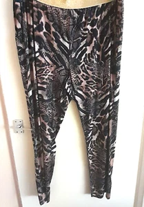 Joanna Hope Plus Size 26 Animal Print Trousers Slinky Harem Style 33" Leg BNWT - Picture 1 of 10