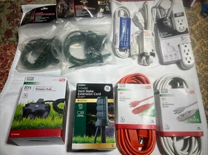 Extension Cords Power Hub Surge Protector Outdoor Items As Well 9 Pack Lot - Picture 1 of 10