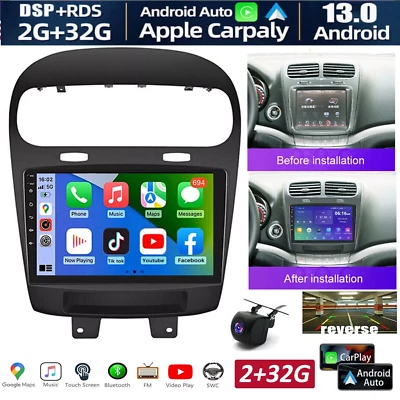 For Dodge Journey 2012-2019 Android 13 Carplay Car Stereo Radio GPS Navi wifi FM Foto 1 de 4