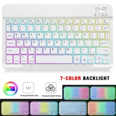 RGB Backlit Keyboard Mouse For Samsung Galaxy Tab A8 A9 Plus S9 FE S8 S7 S6 Lite - Image 1 of 4