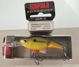 RAPALA JOINTED SHAD RAP 5 cm 8 gr JSR5 COL.CHARTREUSE BLACK SPINNING LAGO FIUME - Imagen 1 de 1