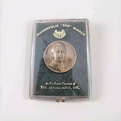 1969 Indy 500 Winner Mario Andretti Medal in original case with 1970 paperwork - Image 1 of 3