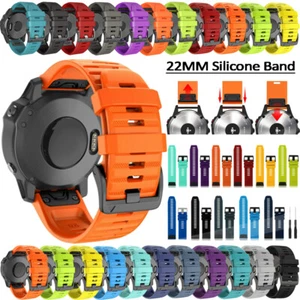 Quick Fit 22MM Silicone Band Strap for Garmin Approach S62 /Fenix 5 5+ 8 7 6 Pro - Picture 1 of 183