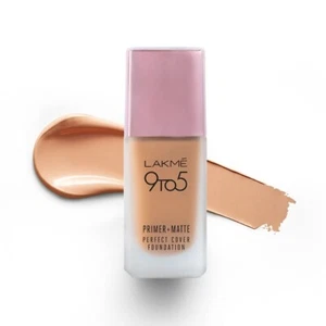 Lakmé 9 To 5 Primer + Matte Perfect Cover Liquid Foundation, W180 Warm Natural, - Picture 1 of 8