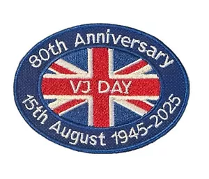 80th Anniversary 1945-2025 VJ Day Victory in Japan Sew/Iron on Embroidered Patch - Picture 1 of 3