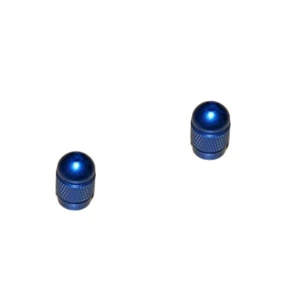 2er Set Ventilkappen - Bullet Mini - in blau für Motorrad Patrone Custombike - Bild 1 von 1