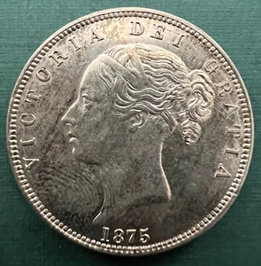 1875 GB Queen Victoria Silver Halfcrown UNC With Underlying Brilliance - Picture 1 of 2