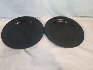 MIKASA Swirl Black Salad Plates, Set of 2 NICE! - Picture 1 of 10