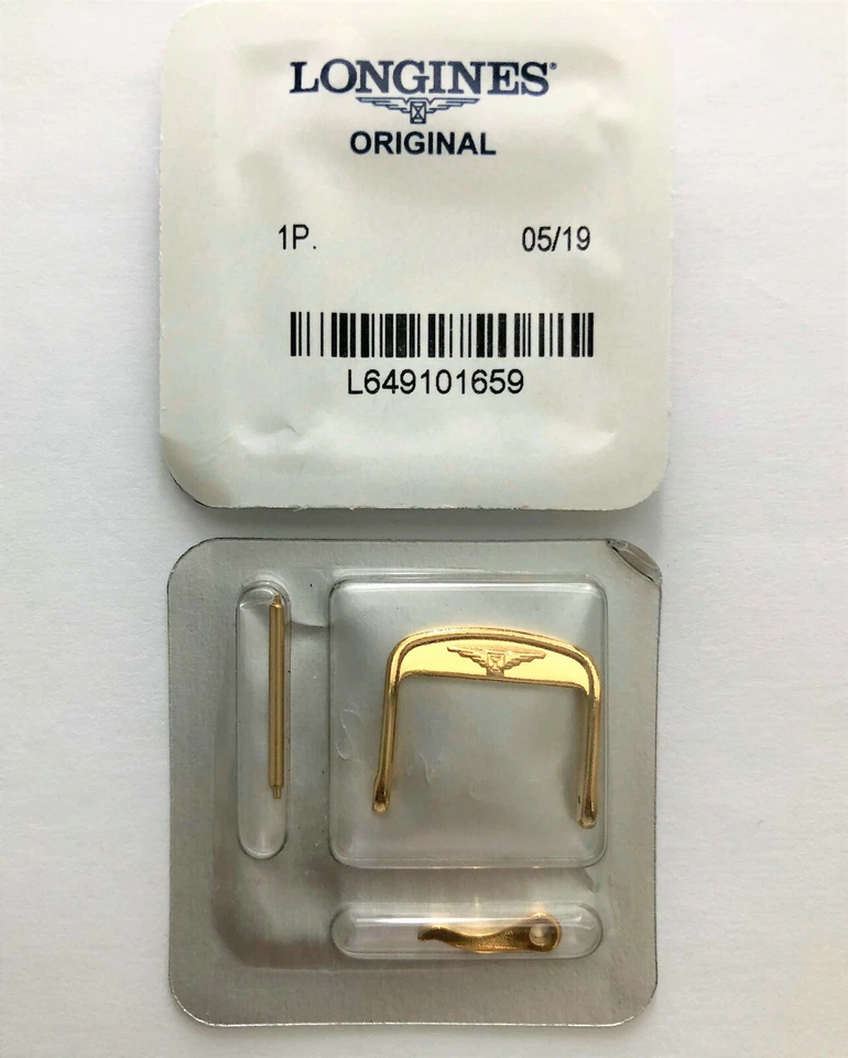 Оригинальная пряжка для ремней Longines из желтого золота 18 мм с пряжкой на конце 18 мм - Изображение 1 из 2