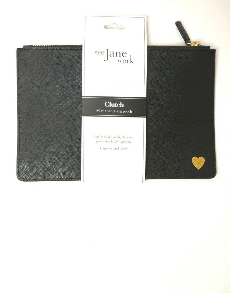 See Jane Work Faux Leather Crossbody Pouch Black
