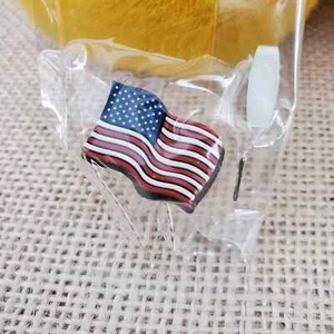 Patriotic Red White and Blue American Waving Flag Pin - Picture 1 of 5