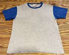 Nutmeg Mills VTG T Shirt Blue & Gray Blank Short Sleeve Cotton Blend Large
