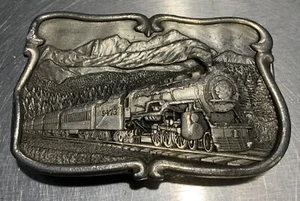 Hebilla de cinturón locomotora tren peltre Bergamot Brass Works vintage 1984 #5473 EE. UU. - Imagen 1 de 2
