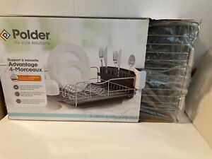 Polder Advantage 4 Piece Dish Rack With Slide Out Drain Tray NEW!