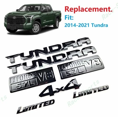 Глянцевая черная дверь Tundra Limited 5,7 л I Force V8 задняя 4X4 эмблема Tundra 2014-2021 - Изображение 1 из 4