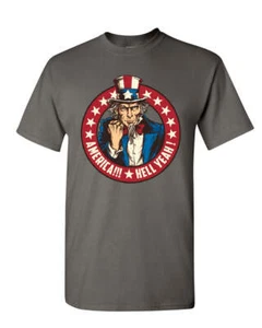 Camiseta America Hell Yeah Tío Sam Patriótico Estrellas y Rayas Para Hombre - Imagen 1 de 17