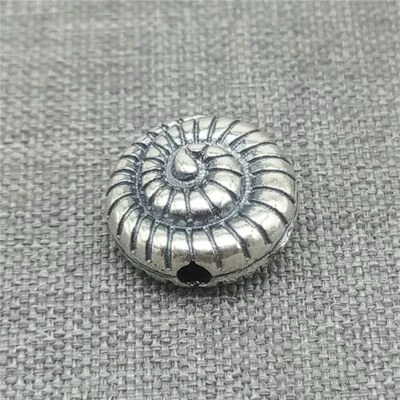 2 Stück 925 Sterling Silber Schnecke Muschel Wirbel Conch Perlen 2-seitig 12 mm - Bild 1 von 4