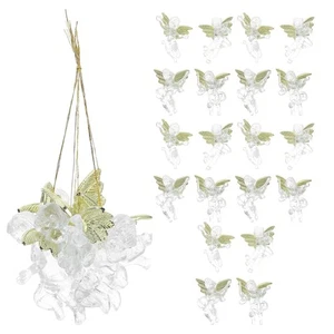 24Pcs Ornamenti Angelo di Natale, Ciondoli Angelo Trasparente da Appendere con Win Golden... - Foto 1 di 9