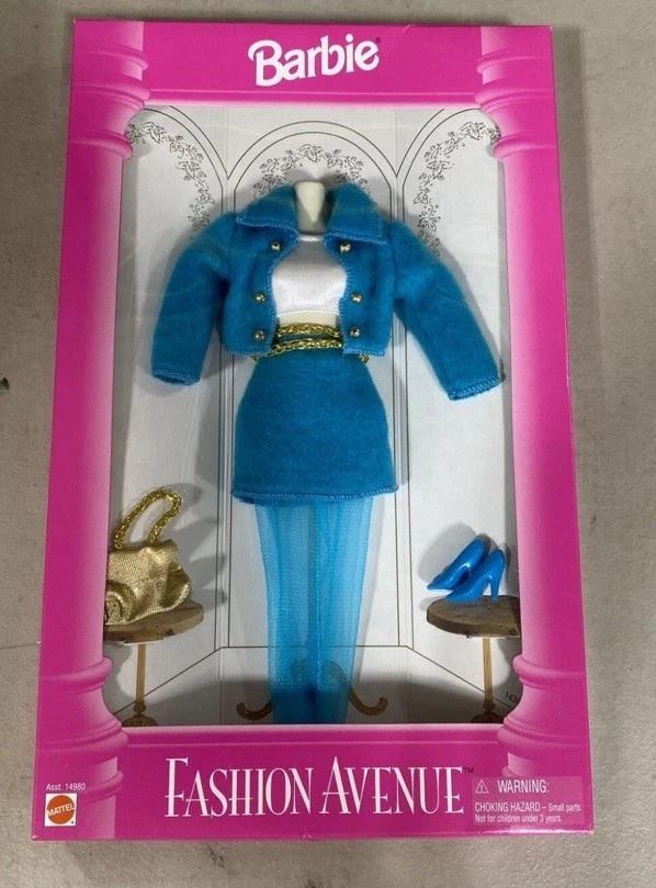 Vintage 1996 BARBIE Fashion Avenue BLUE BOUTIQUE SKIRT SET *NEW* - Image 1 of 1