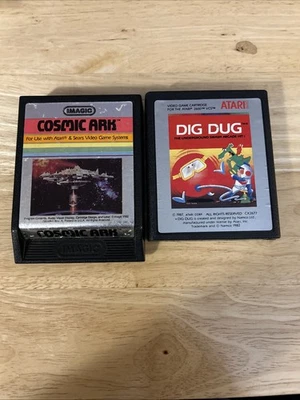 Atari 2600 Dig Dug Game Cartridge 2677 Tested Vintage 1987  Imagic Cosmic Ark - Image 1 of 4