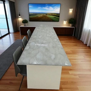 36"x24" White Quartz Dining Table Top Living Room Furniture For Hallway Desk Dec - Picture 1 of 7