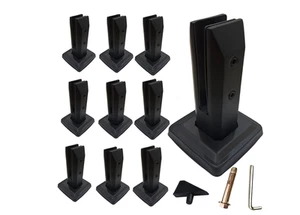 Grifo de barandilla de vidrio negro, 10 piezas, poste de abrazadera de vidrio de alta resistencia, 304 manchas - Imagen 1 de 6