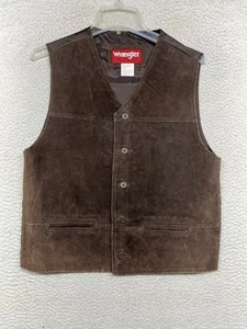 Wrangler Hero Weste Herren mittelbraun Wildleder Leder Western Cowboy gefüttert klassisch - Bild 1 von 9