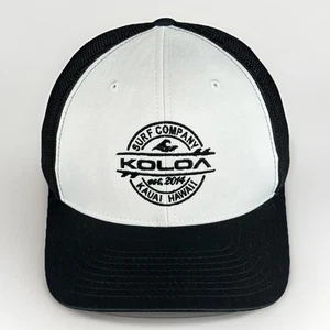 KOLOA Surf Company EST 2014 Kauai Hawaii Hat Black & White FlexFit Trucker Cap - Picture 1 of 12