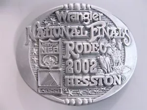 2002 Wrangler NFR Hesston Commemorative Miniature Series Limited Belt Buckle - Picture 1 of 3