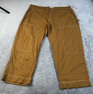 Old Navy Jeans Womens 24 Brown Denim Cargo Straight Leg Relaxed Fit Loose Baggy - Picture 1 of 15