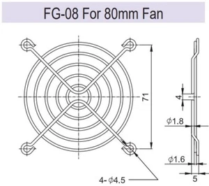 80x80mm Fan Finger Guard Sunon FG-08 - Picture 1 of 2