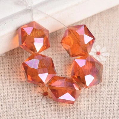 Cuentas sueltas de vidrio de cristal facetado hexagonal de 12/16/20/24 mm para hacer joyas 10 un. Foto 1 de 4