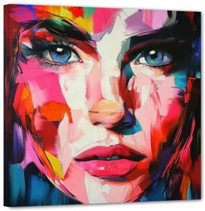 Emotion Pop Face Abstrakt kunst Bild 100x100 Top Aktuel art Modern FC57 - Picture 1 of 2